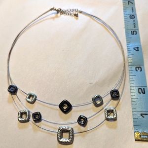 Necklace Black & Silver - 3 strings